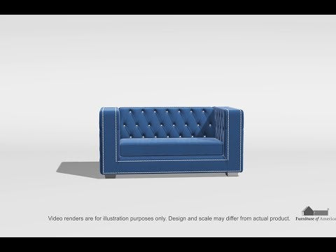  Furniture of America Salvatore Stationary Fabric Loveseat SM2280-LV EXTERNAL_VIDEO 1