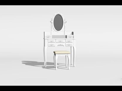  Furniture of America Harriet 7-Drawer Vanity Set CM-DK6845WH EXTERNAL_VIDEO 1