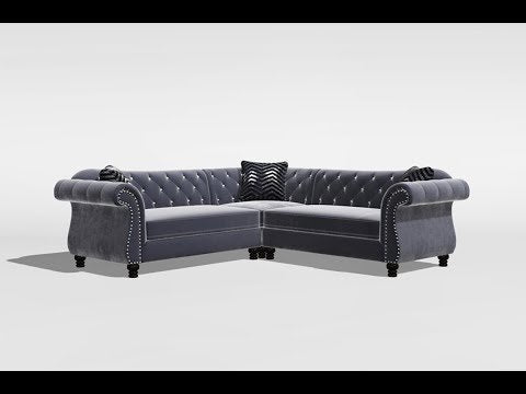  Furniture of America Jolanda II Fabric 3 pc Sectional CM6158GY-SET EXTERNAL_VIDEO 1