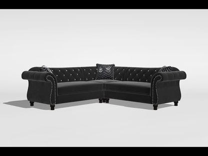 Furniture of America Jolanda Fabric 3 pc Sectional CM6158BK-SET EXTERNAL_VIDEO 1