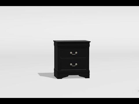  Furniture of America Louis Philippe III 2-Drawer Nightstand CM7866BK-N EXTERNAL_VIDEO 1