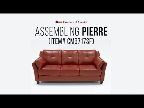  Furniture of America Pierre Stationary Leatherette Sofa CM6717BR-SF-PK EXTERNAL_VIDEO 1