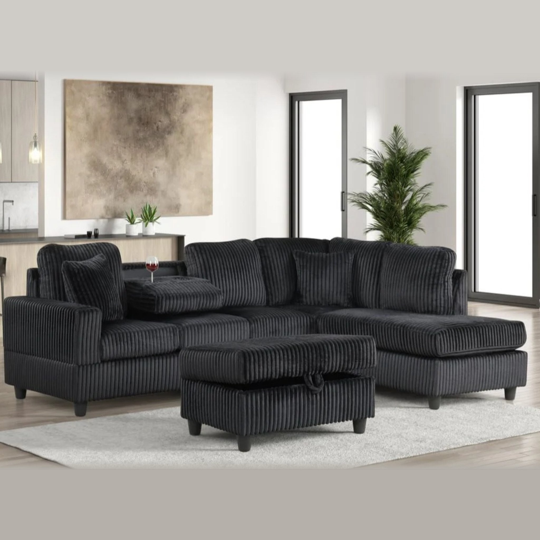 Rocket Onix Sectional – Black