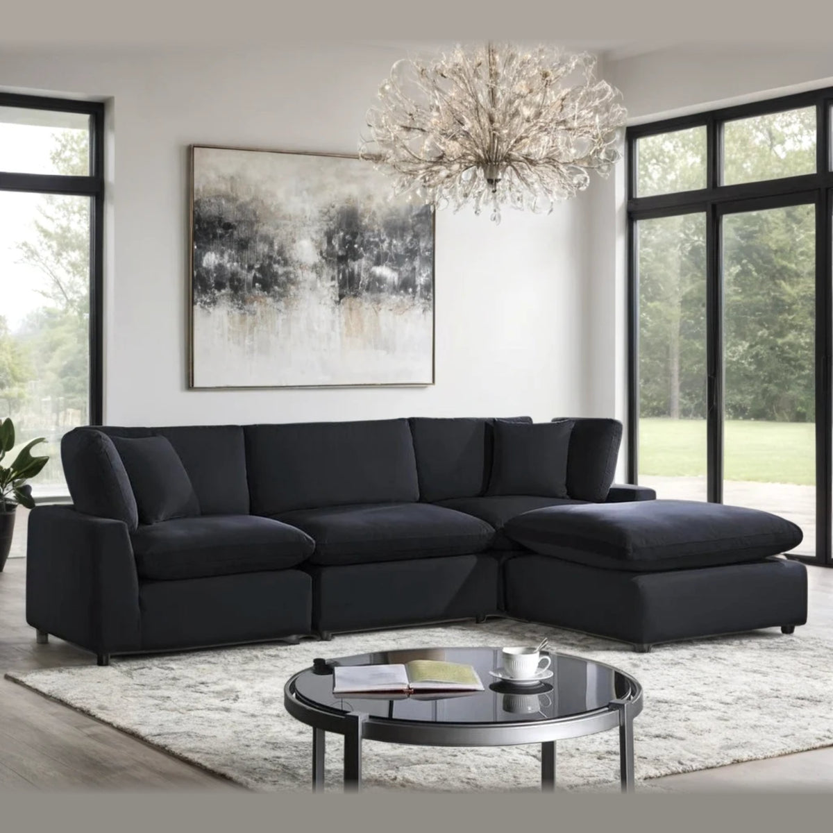 Sky modular sectional – Black Velvet