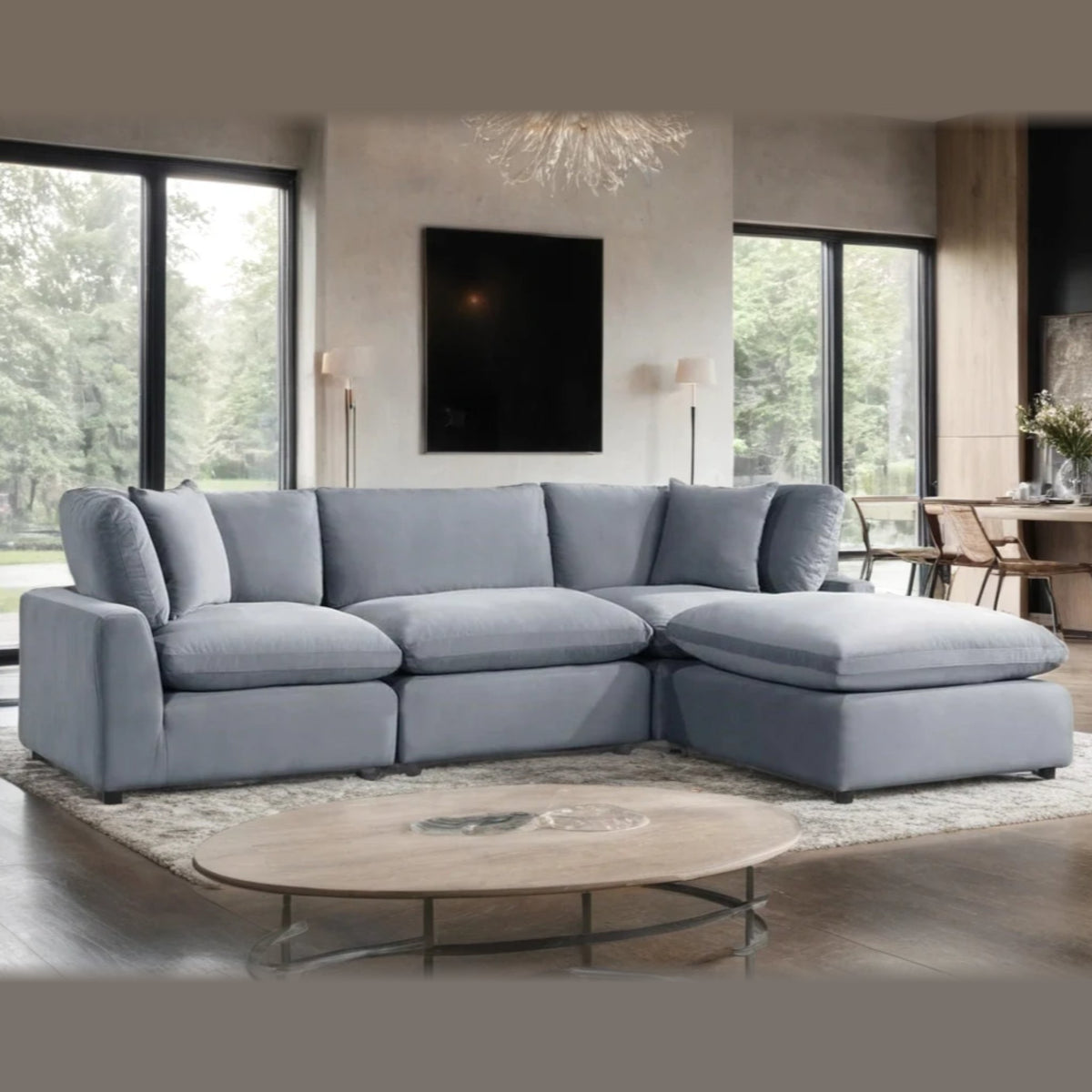 Sky modular sectional – Grey Velvet
