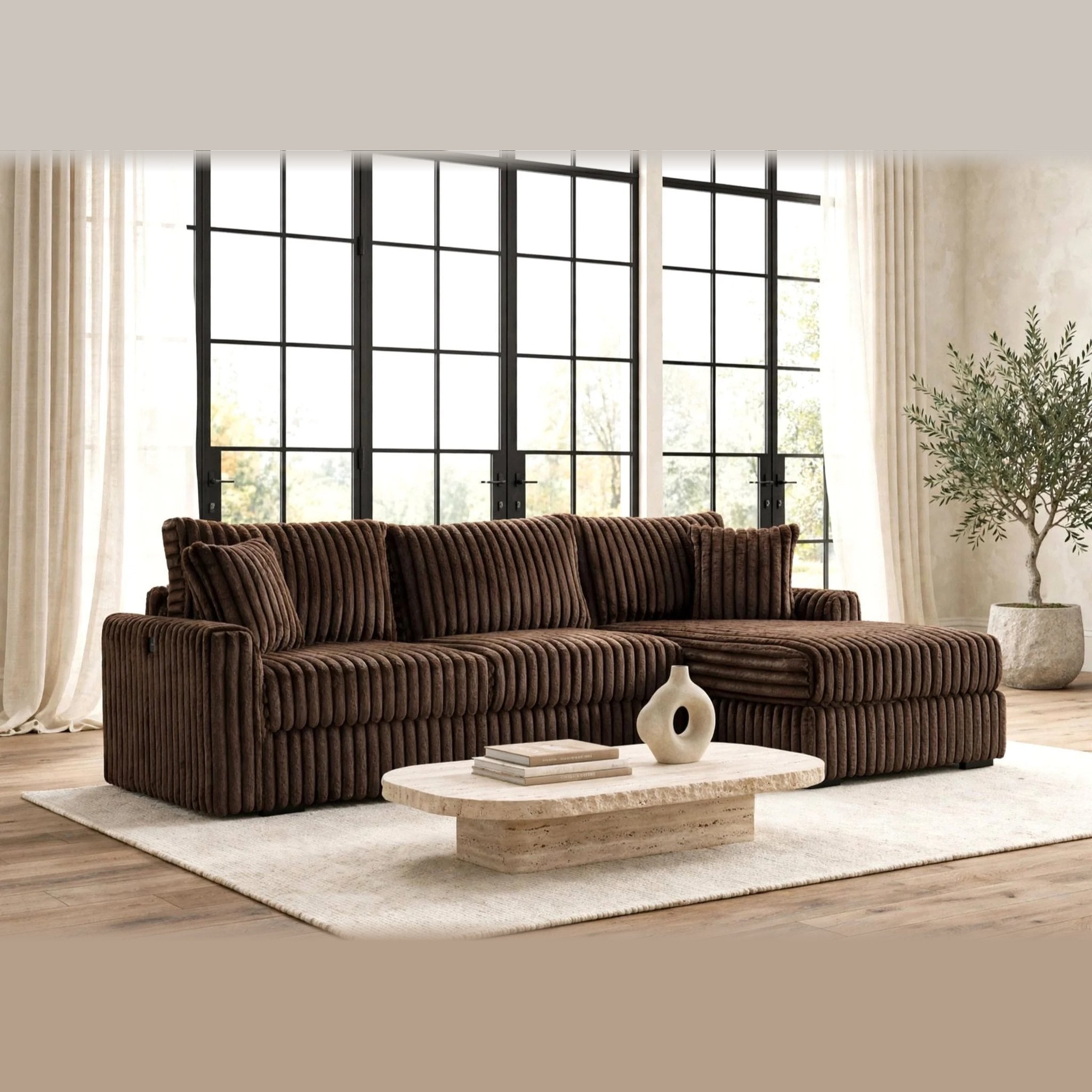 Sol sectional - chocolate