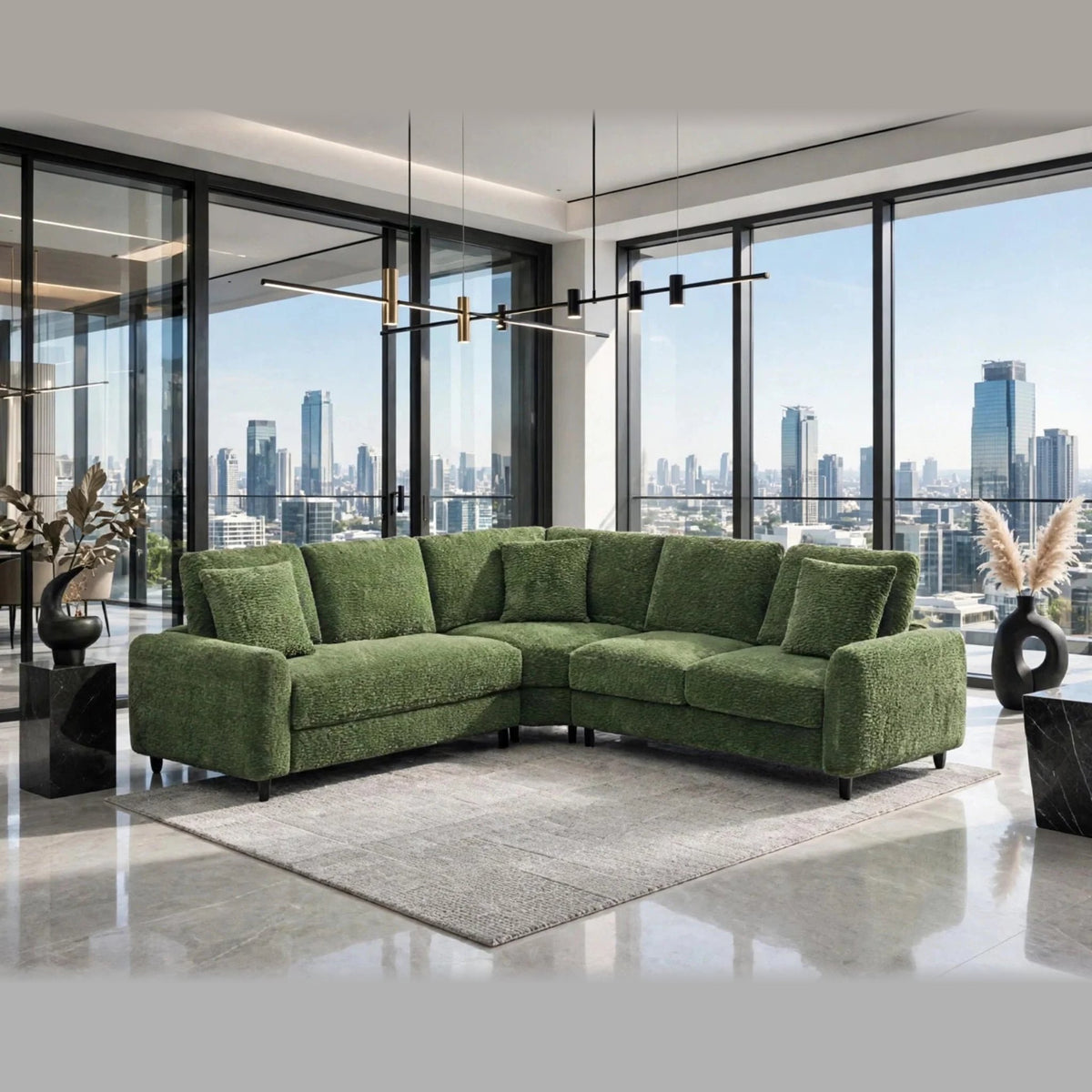 Stella sectional - olive
