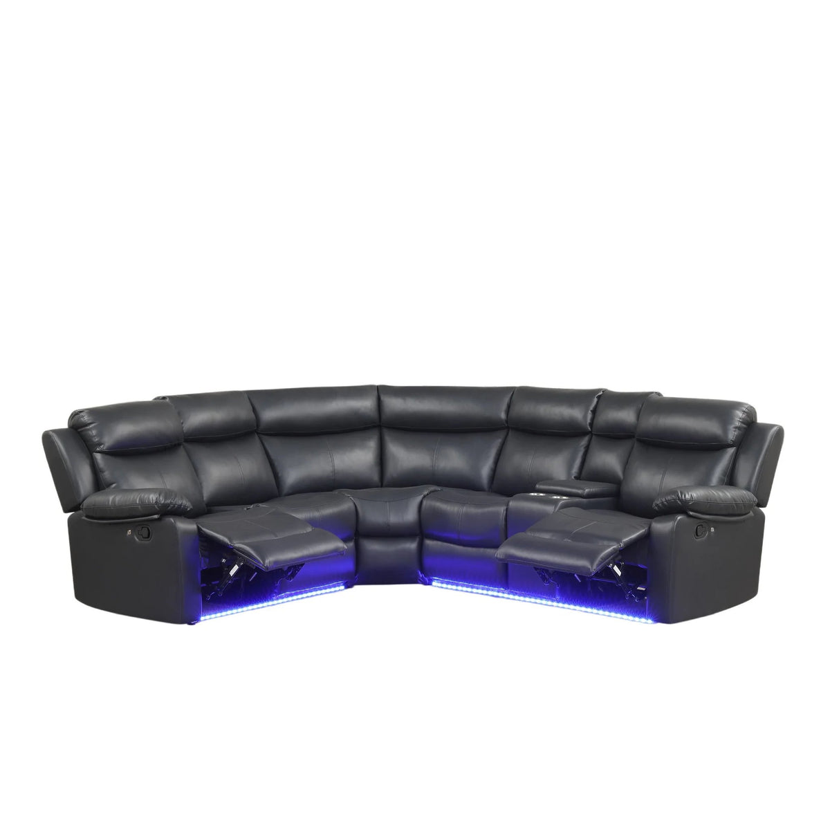 Super reclining sectional - black
