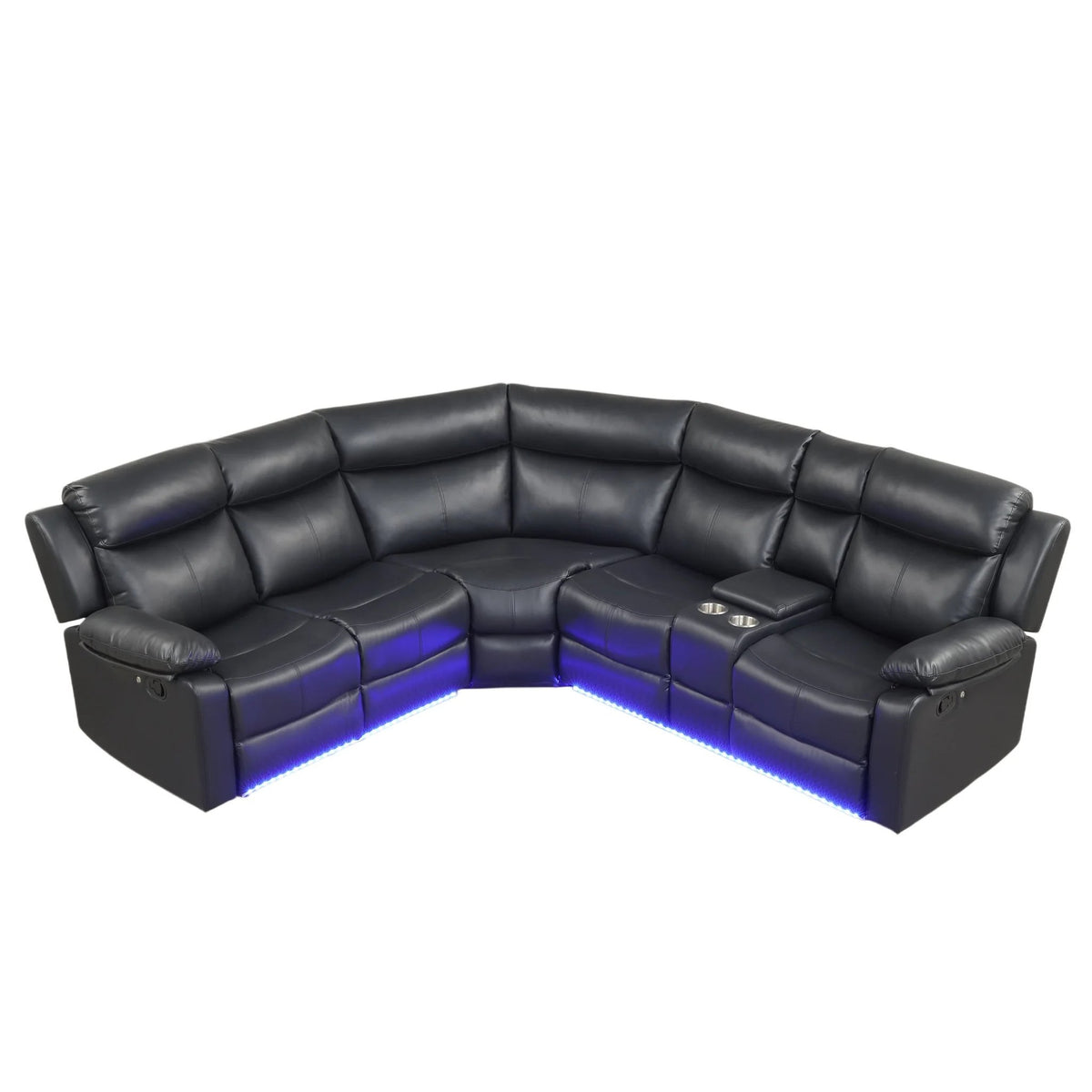 Super reclining sectional - black