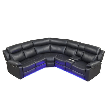 Super reclining sectional - black