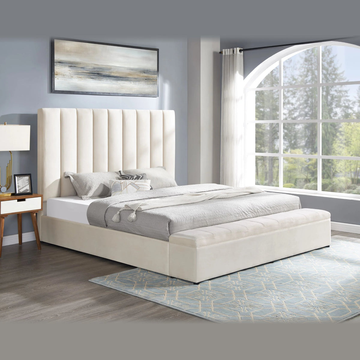 Valencia King Bed – Beige