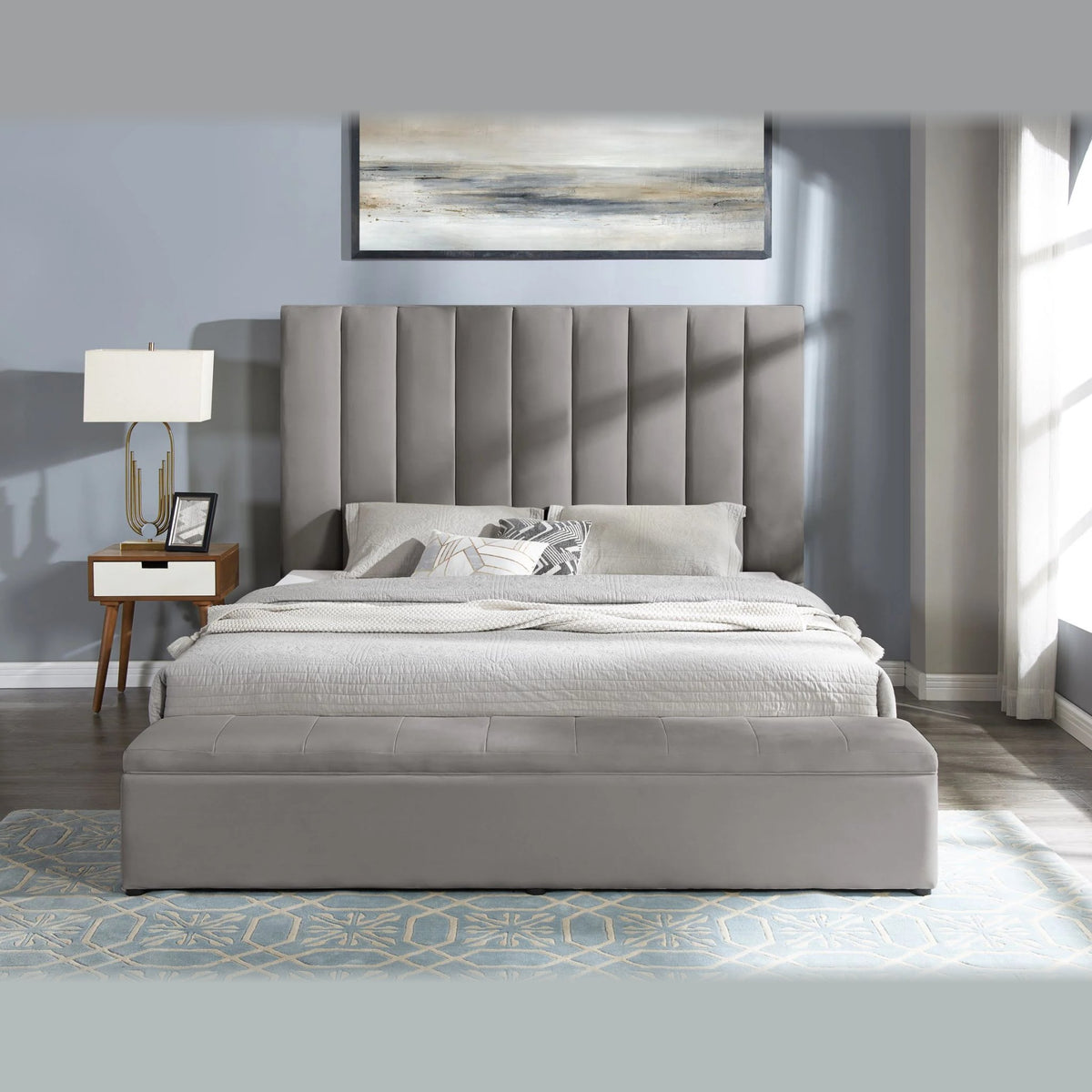 Valencia King Bed – Grey