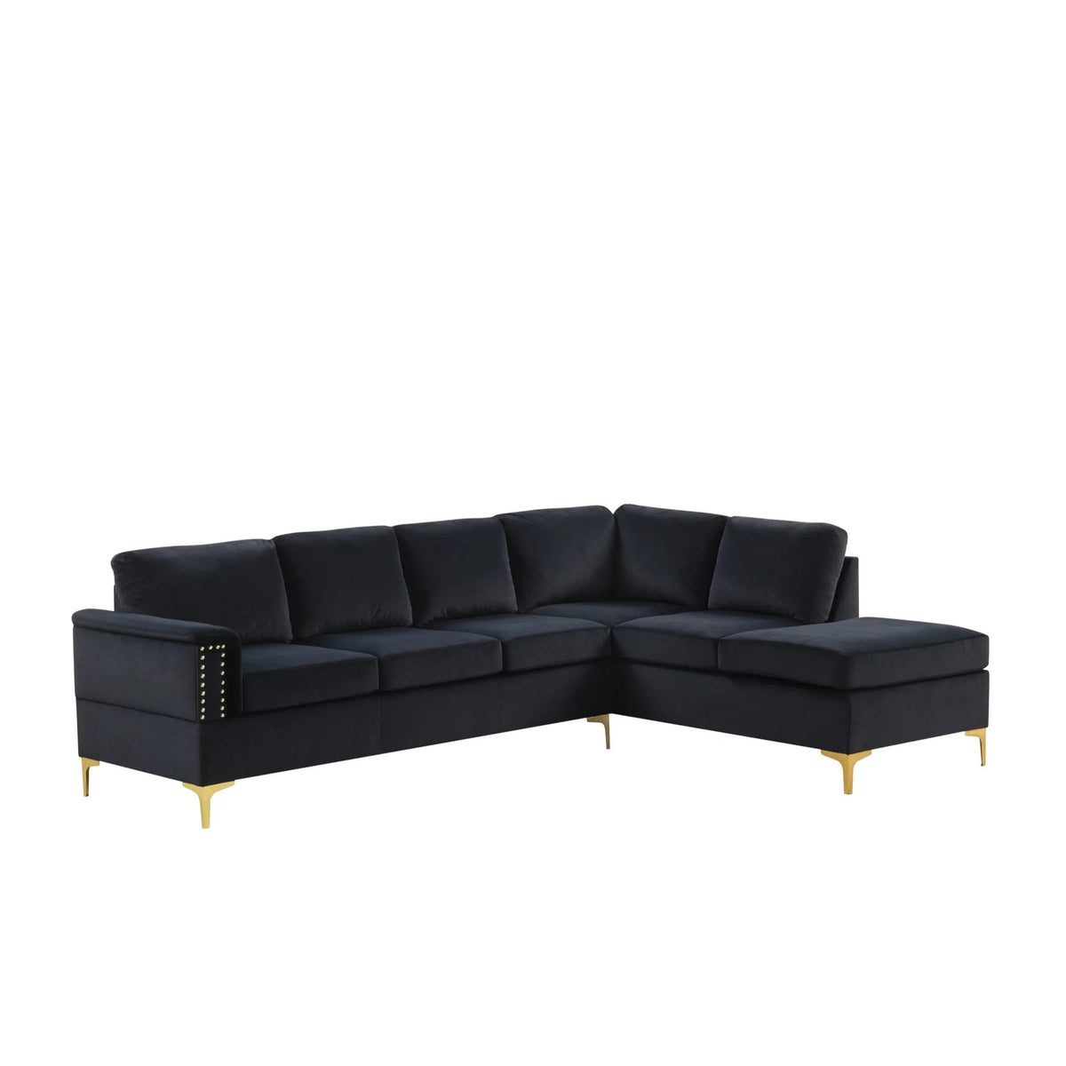 Vogue sectional - black velvet