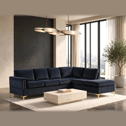 Vogue sectional - black velvet