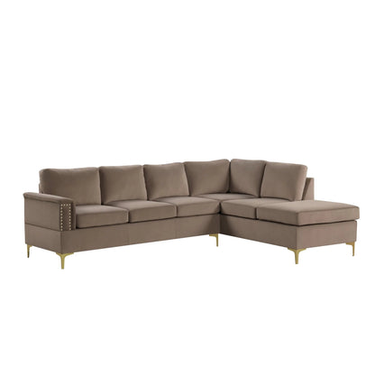 Vogue sectional - latte velvet