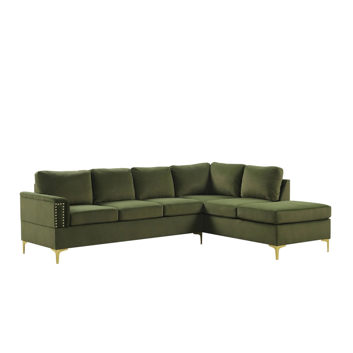 Vogue sectional - olive velvet