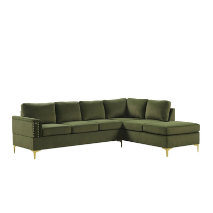 Vogue sectional - olive velvet