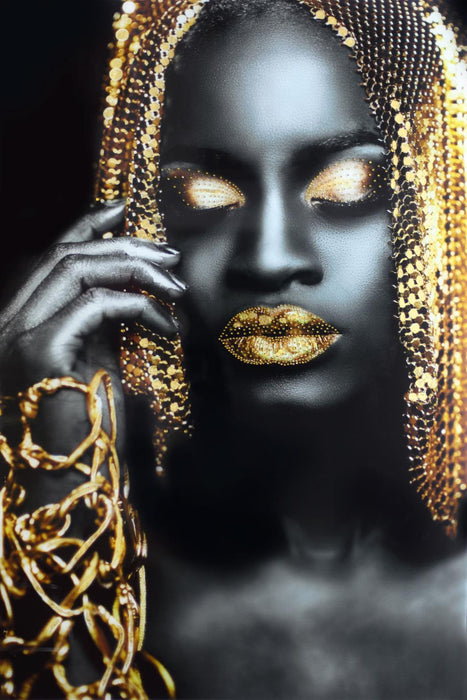 Woman Gold Hair Art Wall